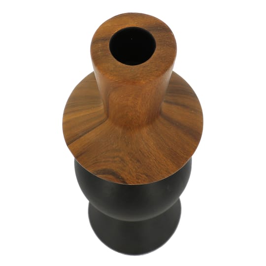 Jonathan Adler x Michaels 9.25" Brown & Black Wood Grain Ceramic Taper Candle Holder